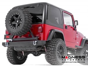 Jeep Wrangler YJ/ TJ Black Full Width Rear Bumper w/ Tire Carrier (1987 - 2006)